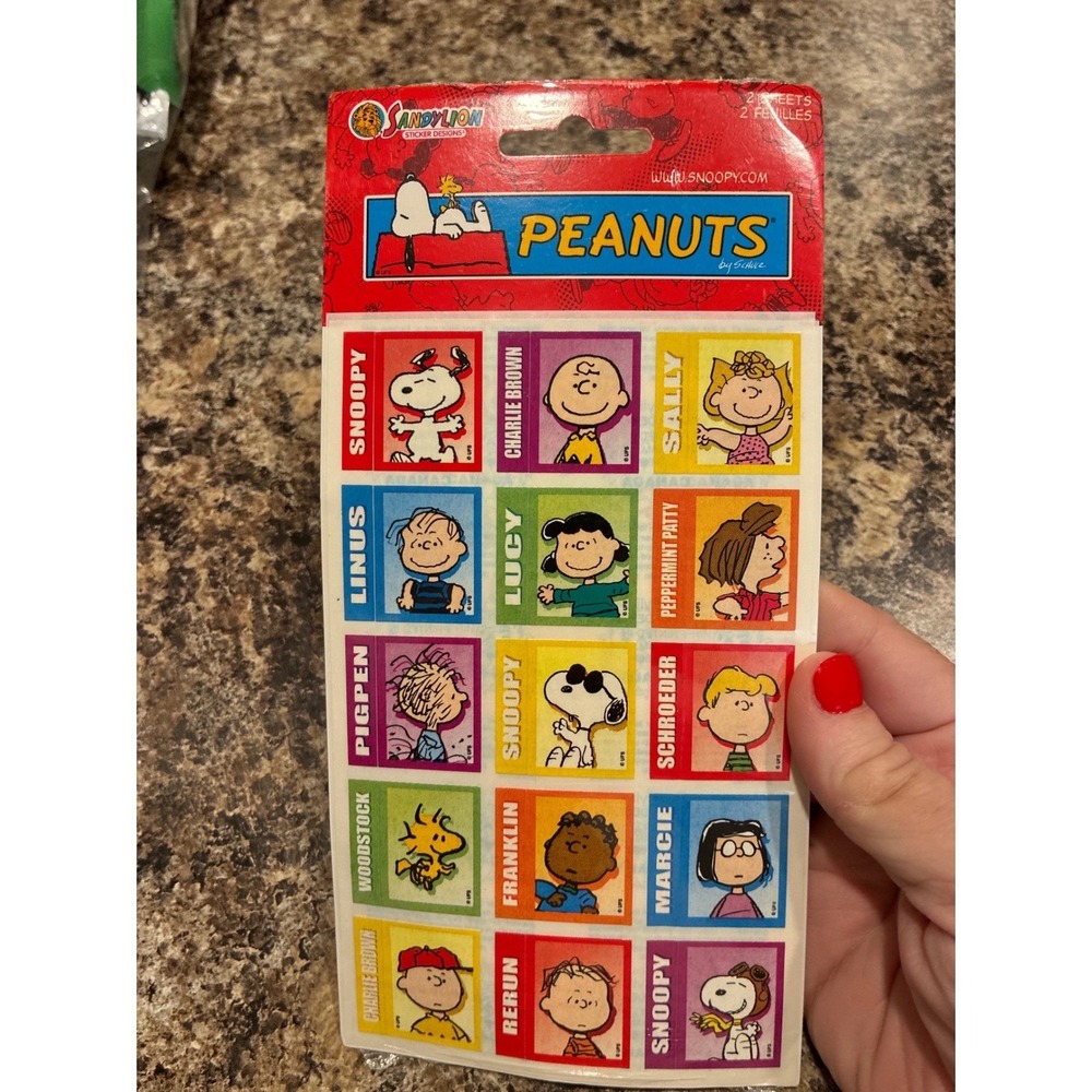 Sandylion Peanuts Stickers 2 Sheets Snoopy Charlie Brown Woodstock Acid Free NEW